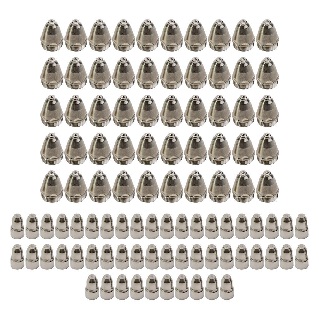 100 buc torță de tăiere cu duză cu vârf de electrod cu plasmă pentru tăiere cu plasmă cu aer 4 dimensiuni