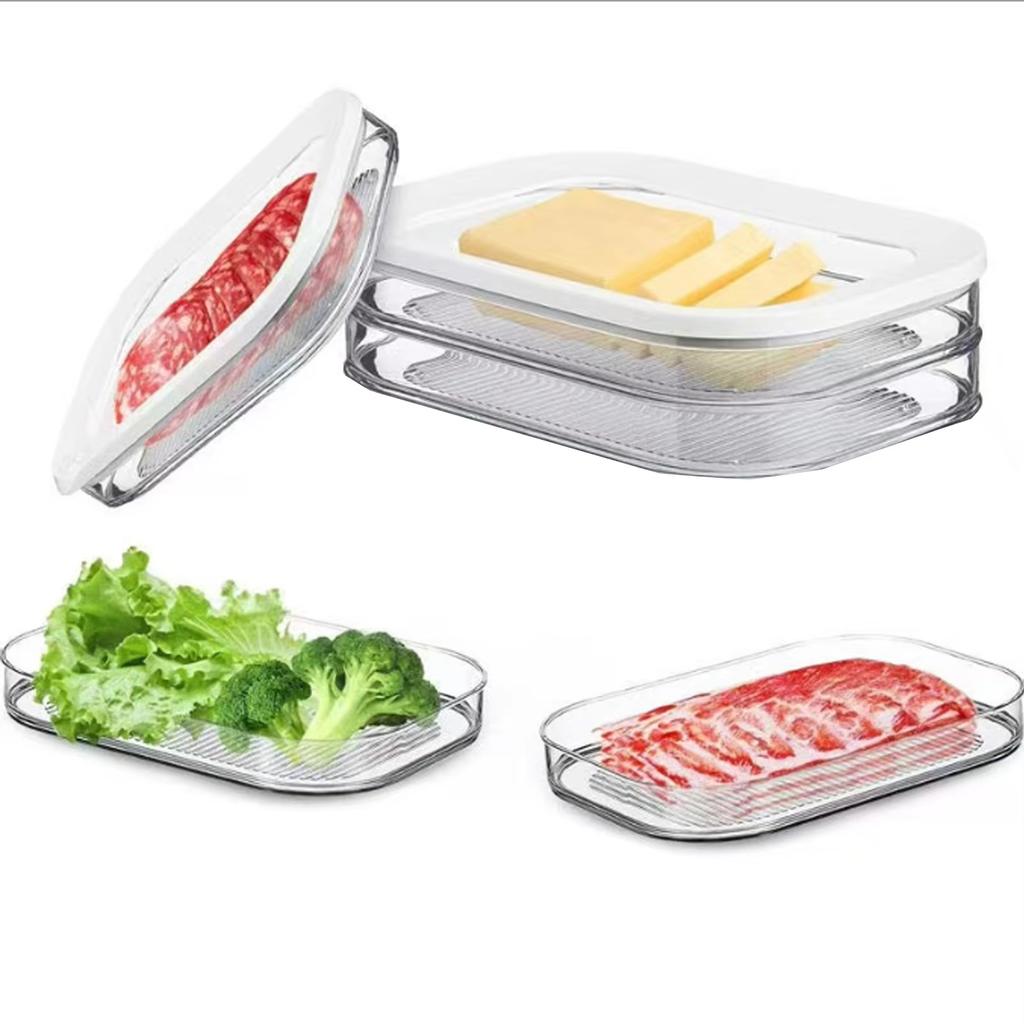 Food storage boxes, multi-layer sealed refrigerator storage boxes, freezer food storage boxes, kitchen storage gadgets