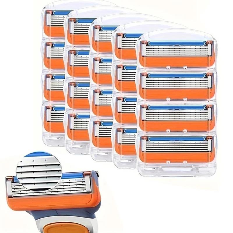 

16/12/8/4 5-слойные лезвия, мужская бритва из нержавеющей стали, многоразовый инструмент для чистки и ухода за лицом,