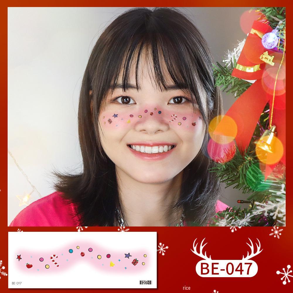 Popular Christmas Makeup Stickers: Waterproof, Long-Lasting, Temperature Sensitive Tattoo Stickers for Parties and Concerts.