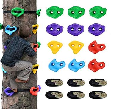 WHDZ Ninja Baumklettern Farbige Klettergriffe für einfachen Zugang Werkzeugset mit 12 Griffen, Bouldern, Installation, Inklusive,