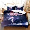 Cool Soft Pastel Cherry Blossom School Girls Sketch Bedding Set Duvet Cover + 2 Pillowcases Muted Pink Neutral Bedroom Decor