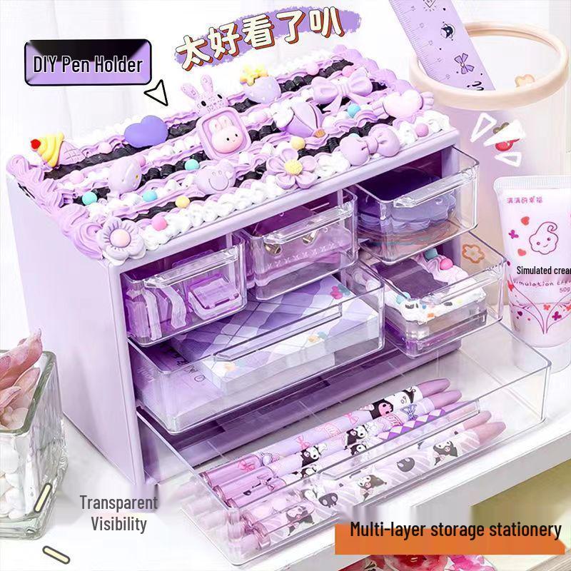DIY Cream Glue Jewelry Box: Creative Nine-Grid Storage for Living Room or Bedroom