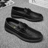 Fashion Round Toe Male Casual Shoe Non Slip and Waterproof Flat Men's Leather Shoes Common Summer Sale Classic Original Luxury Adults Pu