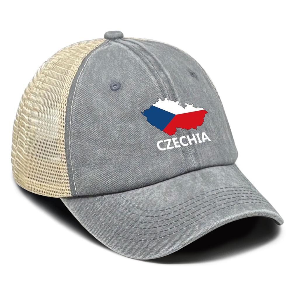 Verstellbare Netzmütze Sonnenhut Tschechien Karte Flaggen Kappen Für Frau Retro Stilvoll Snapback Truckerhut Ideale Wahl Für Street Wear