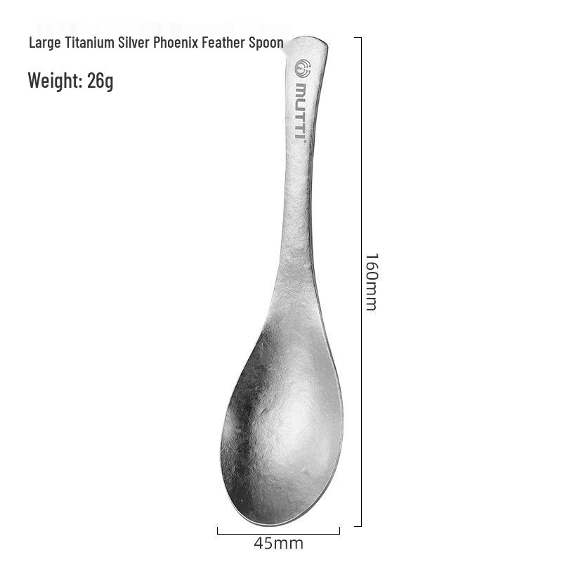 Pure Titanium Teaspoon: Healthy, Portable, High-Quality Tableware with Ice Flower Crystal Design.