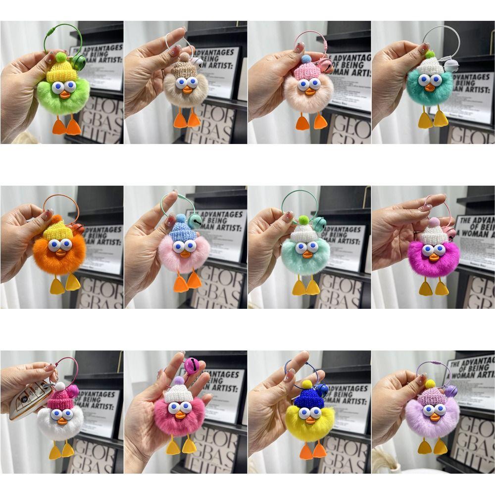 Plush Pendant Rex Rabbit Hair Ball Keychain Duckling  Durable   Bag Pendant