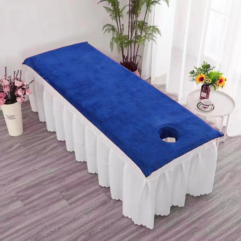 Beauty Salon Absorbent Massage Table Towel with Face Hole 80x180 with hole королевский синий