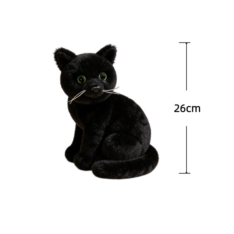 26cm Schattige Zittende Houding Scheve Kop Kat Pluche Speelgoed Gesimuleerde Kat Knuffelpop Simulat Kamer Decor Speelgoed Ed Dier Verjaardagscadeau