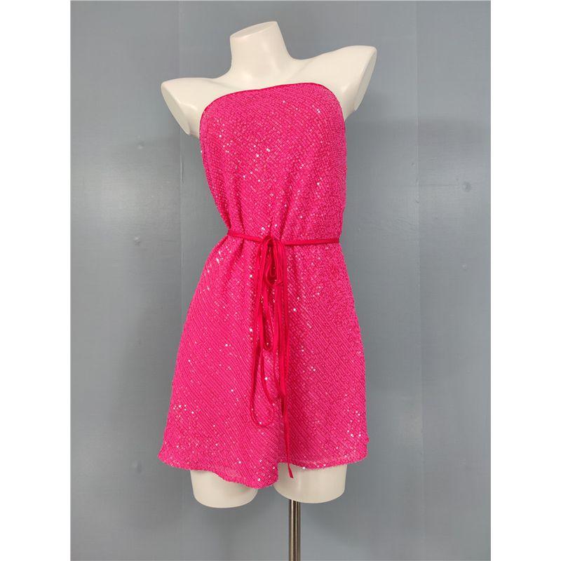 

As Lace-up Waist-Controlled Socialite Aura Dress Beaded Rose Red M(10)