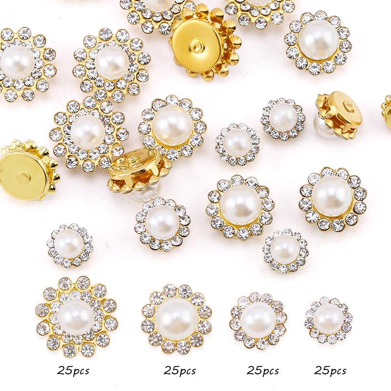 Størrelse Dobbelt Lag Blomst Blandet 100 stk Fargerik Solsikke Skive Bor Spenne Krystall Håndsøm Bor DIY Smykketilbehør Rhinestone Sy på Perler