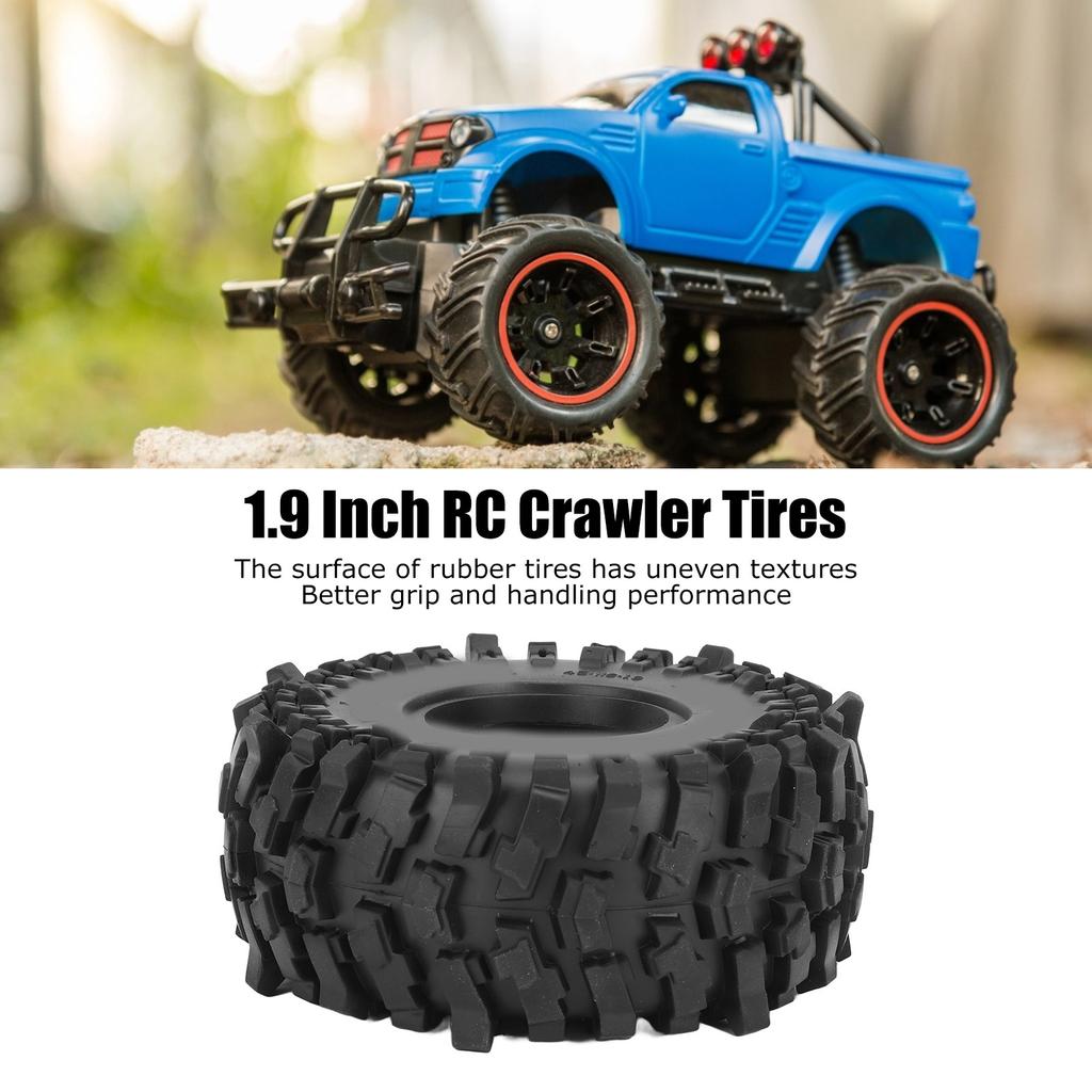 4Pcs 1.9 Inch RC Crawler Tires Rubber Tires with Foam Insert for 1/10 RC Crawler Car SCX10 Black