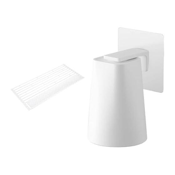 Yamazaki Jitsugyo Folding Drainer Tower with Silicone Tray L White Approx. 58X26X0.8cm Comes with a tray that can drain small