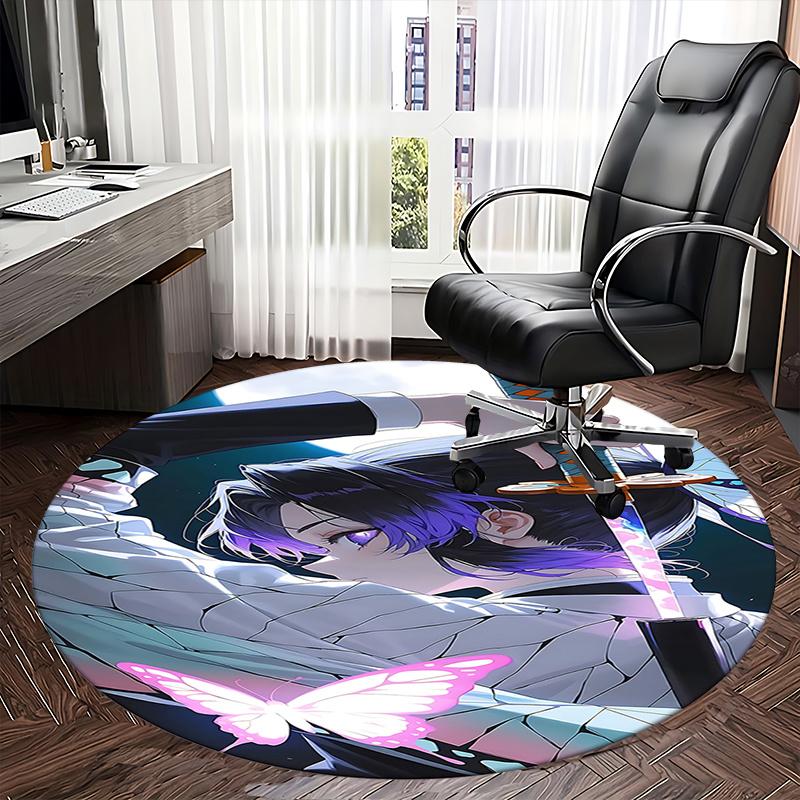 Anime Character Round Chair Mat - Decorative Rug for Home Office Living Room Bedroom Gift0425b