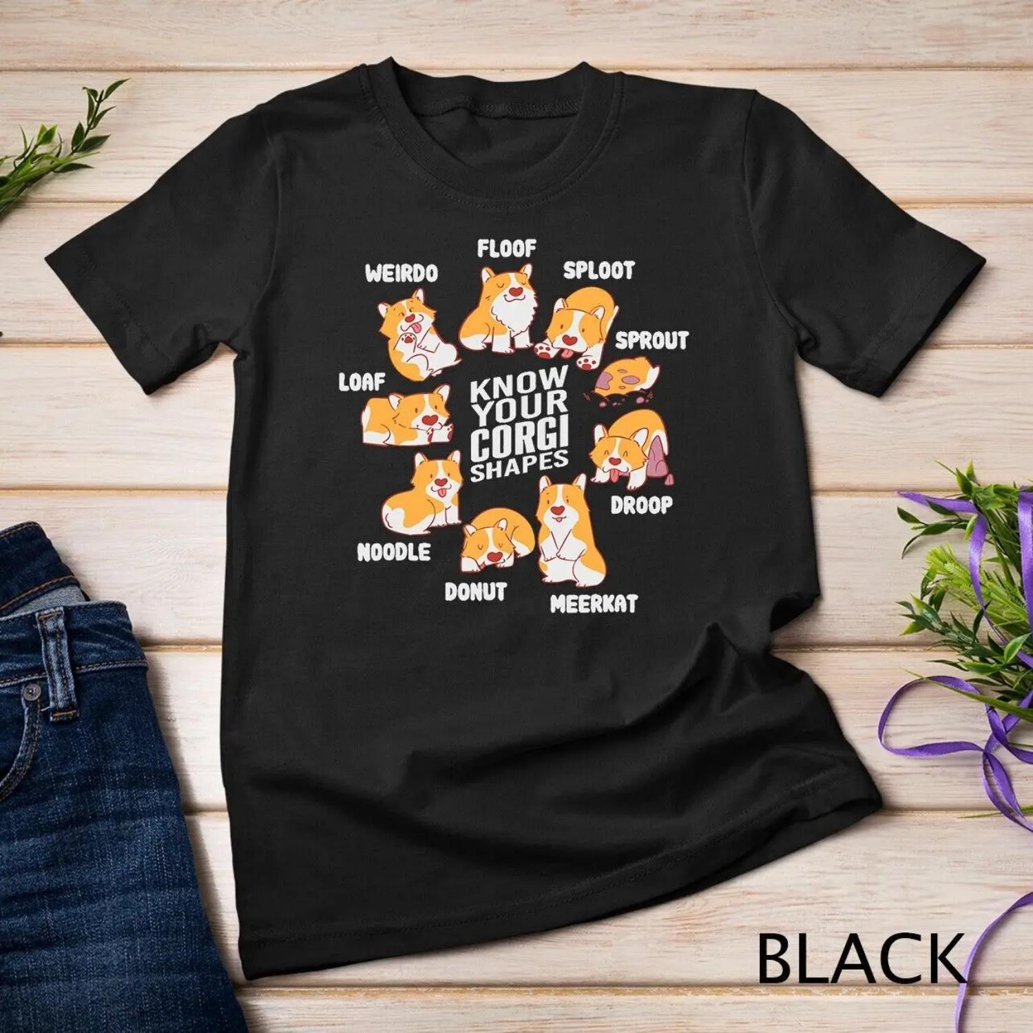 Funny Know Your Corgi Shapes Cute Welsh Dog Lover T Shirt S