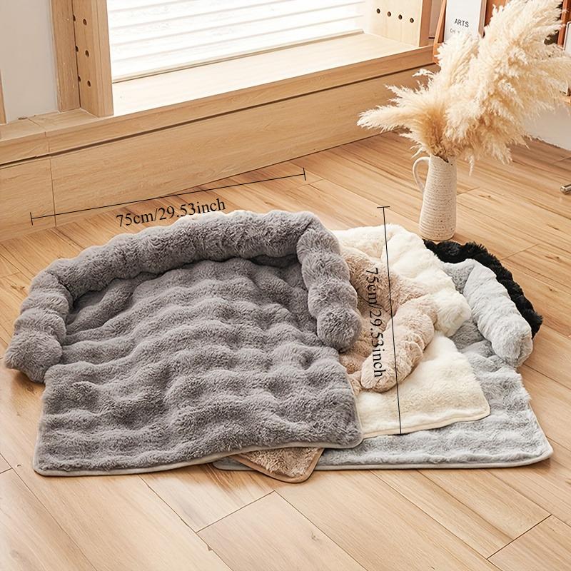 Winter Comfort Dogs Bed Imitation Rabbit Hair Pets Mat Warm Thickened Puppy Kitten Sofa Mat Anti Slip Soft Cat Nest Pet Supplies