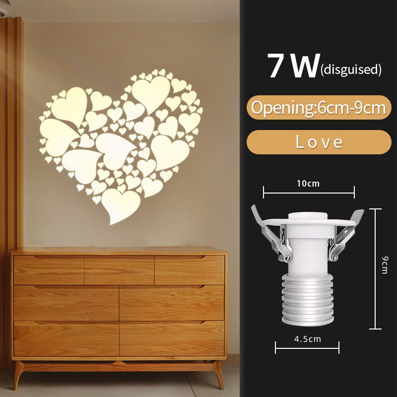 Nordic home improvement embedded spotlight ceiling light projection snow star pattern home corridor downlight