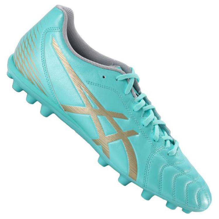Asics Ds Light Club Wide Fashion Ag (Rubber Short Studs) Artificial Grass Fitting Soccer Shoes Men Soccer Shoes Blue Gold 1103A119-400