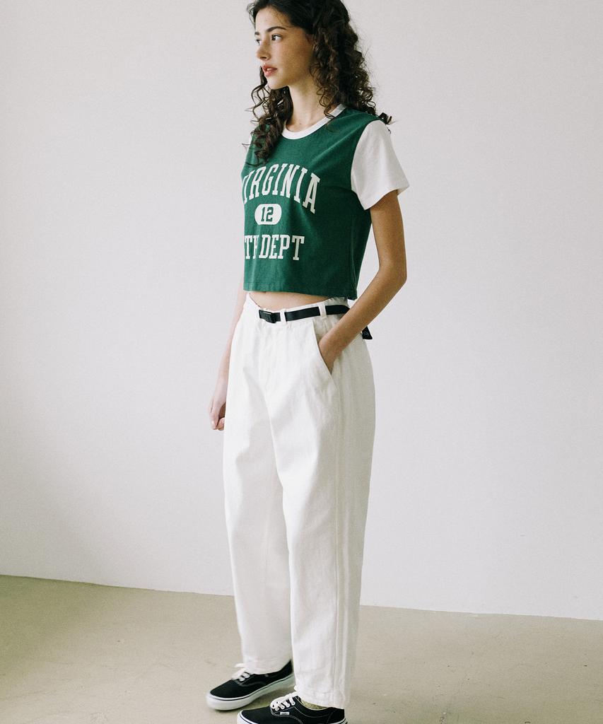 MIDNIGHT12AM Wide Tapered Denim Pants - Off-White