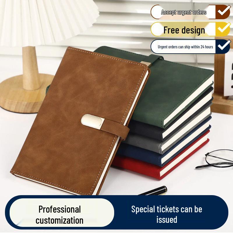 Business Notebook with Metal Buckle - Customizable Logo, Premium Conference Notepad Set