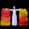 Gradient Color Belly Dancing Fan Imitation Silk Yangko Dance Props Dance Long Fan  Stage