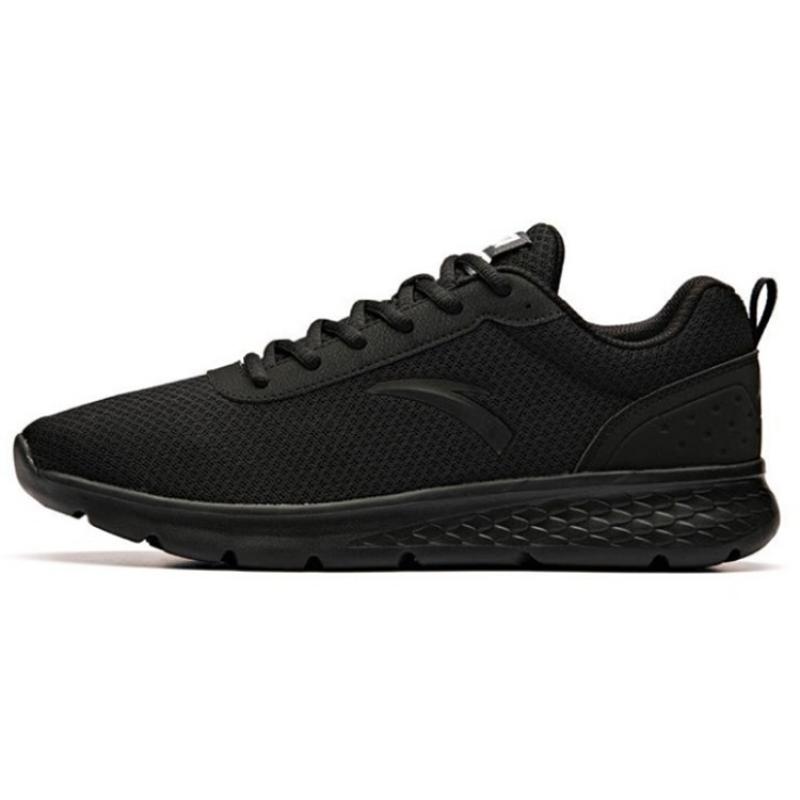 Anta Running Collection Cushioned Slip Resistant Breathable Lightweight Low Top Casual Running Shoes Men s Pure Black Sneakers 912525568F-3 40.5