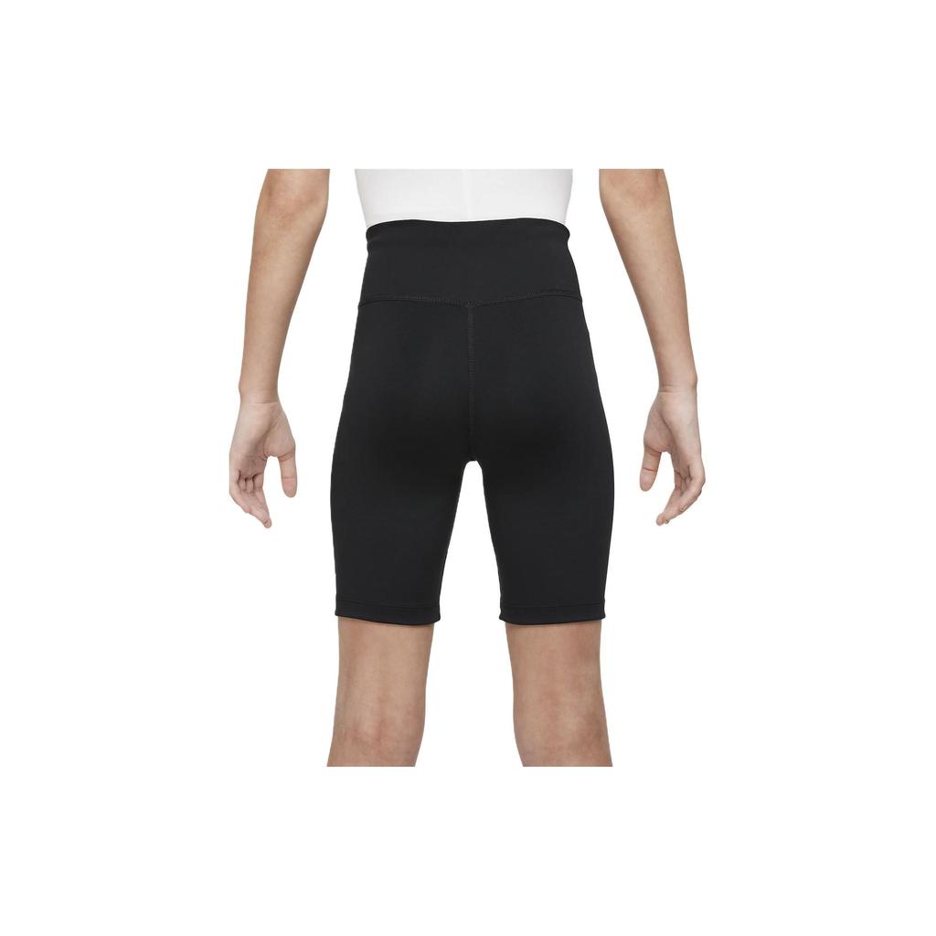Nike Dri-Fit Solid Logo High-Waisted Cycling Shorts For Kids Kids Bottoms Black DQ8832-010