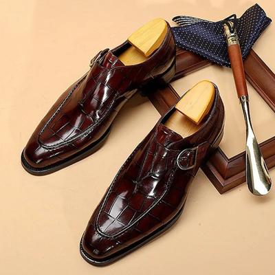 Men Dress Shoes Slip-On Black Crocodile Pattern Leather Loafers Mens Dress Shoes Wedding Office Shoes For Men Moccasins