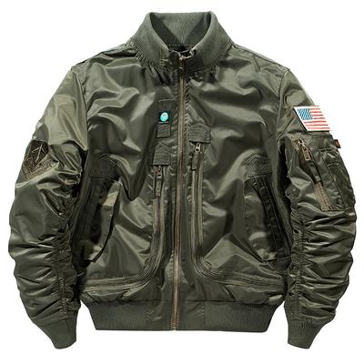Spring and Autumn Flight Jacket Men's Loose Large Size Tactical Tooling Jacket Stand-up Collar Embroidered Baseball Jersey Trendy Men