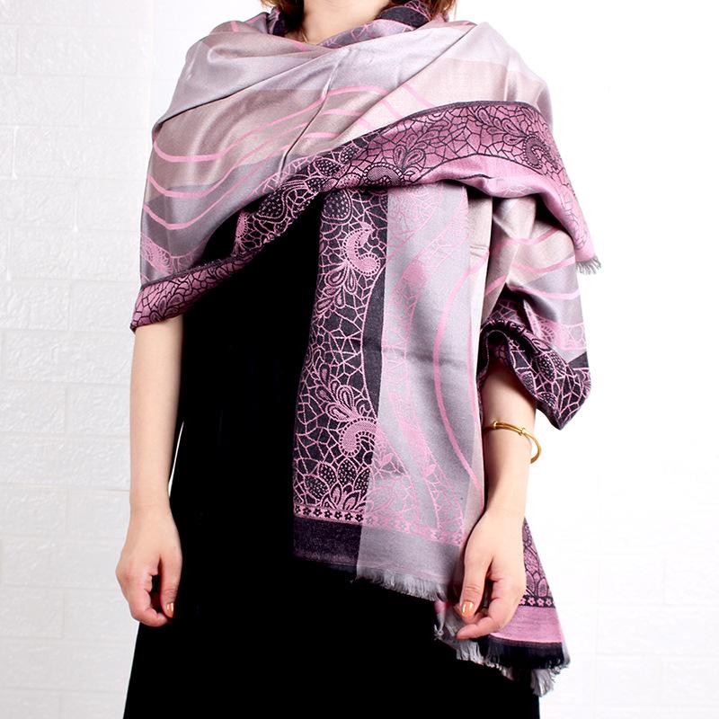 New Spring and Autumn Thin Jacquard Scarf Shawl Women's Long Scarf Headscarf Air Conditioning Warm Shawl
