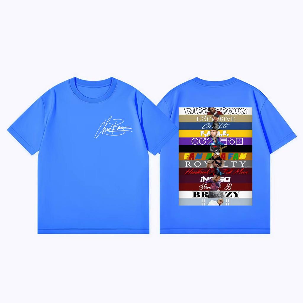 Rapper Chris Brown Album Poster Graphic T Shirts Streetwear Fashion Y2k Oversized Tshirts Unisex Women Casual Loose Cotton Tshirt
