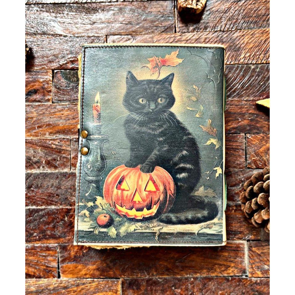 Black Cat Junk Journal Old Pages Dark Witch Fantasy Magical Junk Journal Kit Halloween Thaem Book Of Shadows