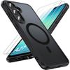 Case for Samsung Galaxy A27 5G, with Magnetic Ring and Camera Film - Black - 2 Tempered Glasses
