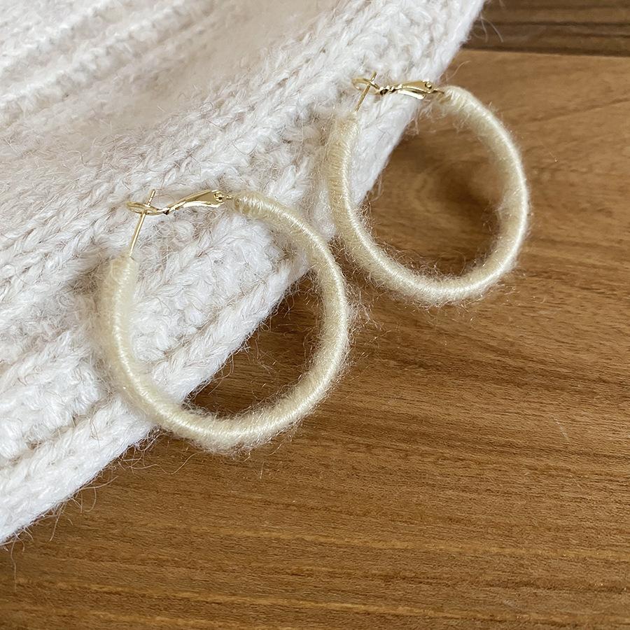 2025 new flocking round earrings autumn and winter simple temperament earrings daily commuting versatile earrings