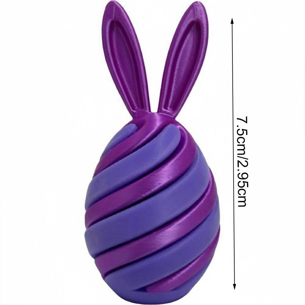 Colorful Easter Rabbit Ornament Sensory Toy Rotating Bunny Eggs Desktop Ornament