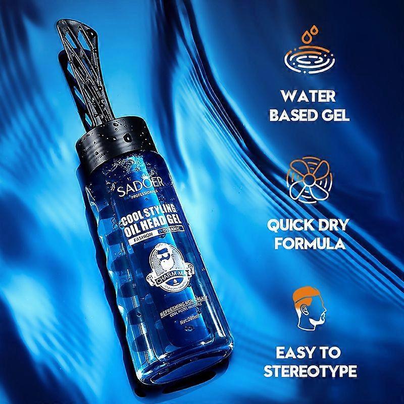 Gel para Peinar el Cabello, Gel Cera 2 en 1 con Peine, Gel de Aseo para Hombres, Hidratante Larga Duración Rápido Acabado Mojado y Brillante Todo el Día, 28