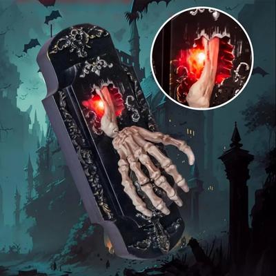 Halloween Spray Doorbell Sensor Lock with Light and Sound Touch Activated Haunted House Decoration Scary Trick Door Prop