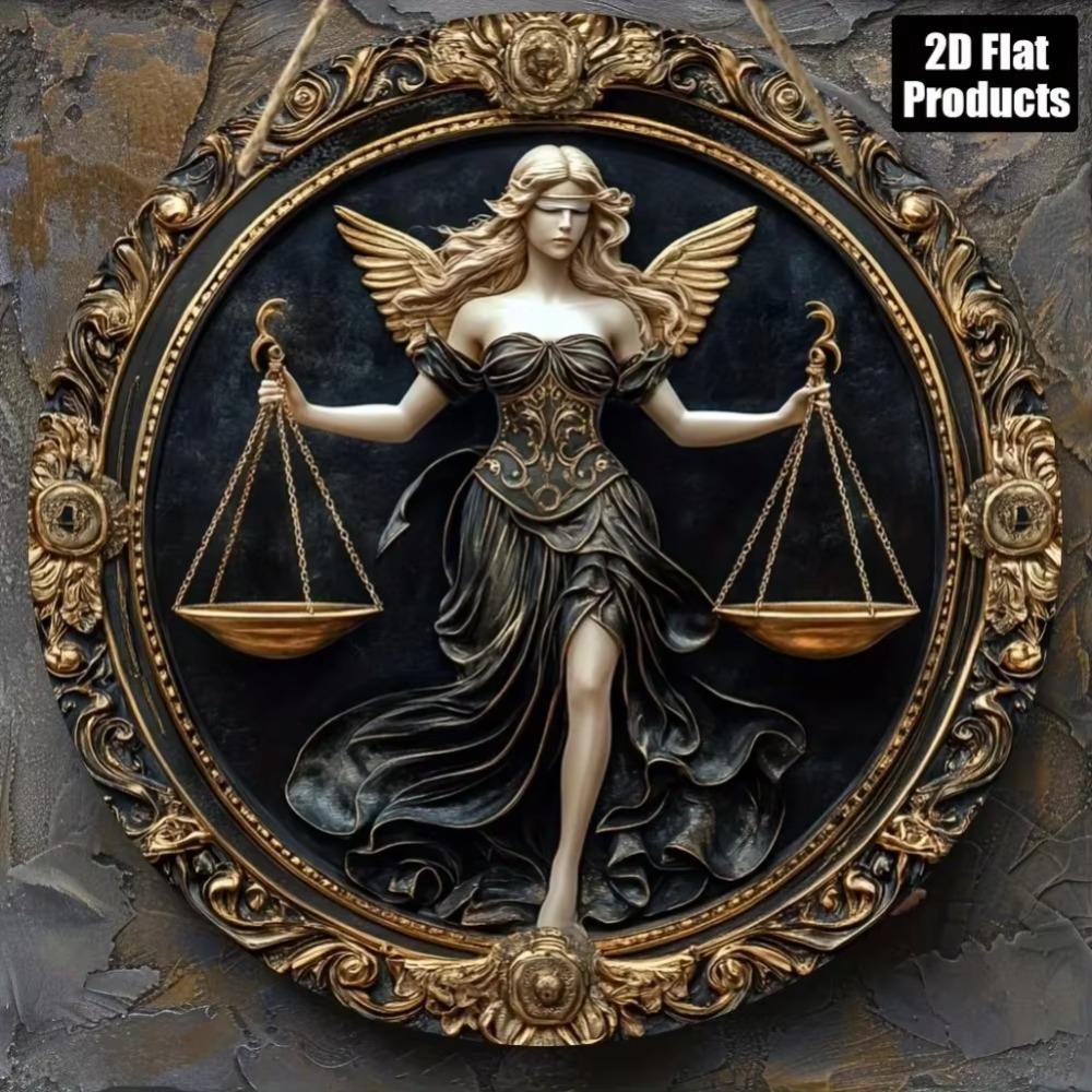 Металлический знак Зодиака Весы Арт Настенный Декор Винтажный Дизайн Весов Подарок 40x30cm