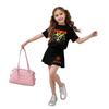 Girls Casual Loose Fit Short Sleeve Crew Neck T-Shirt and Skirt Set Lightweight Comfortable Soft Fabric Suitable for Everyday Wear