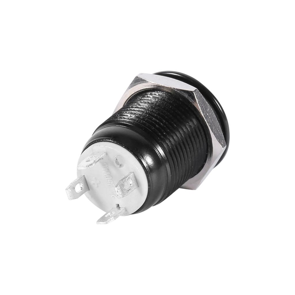 Car 12mm LED Light Momentary Push Button   Toggle Black Case 2A
