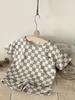 Summer 2026 Korean Style Plaid Two-Piece Set for Kids (0-3 Years) - Short Sleeve & Shorts