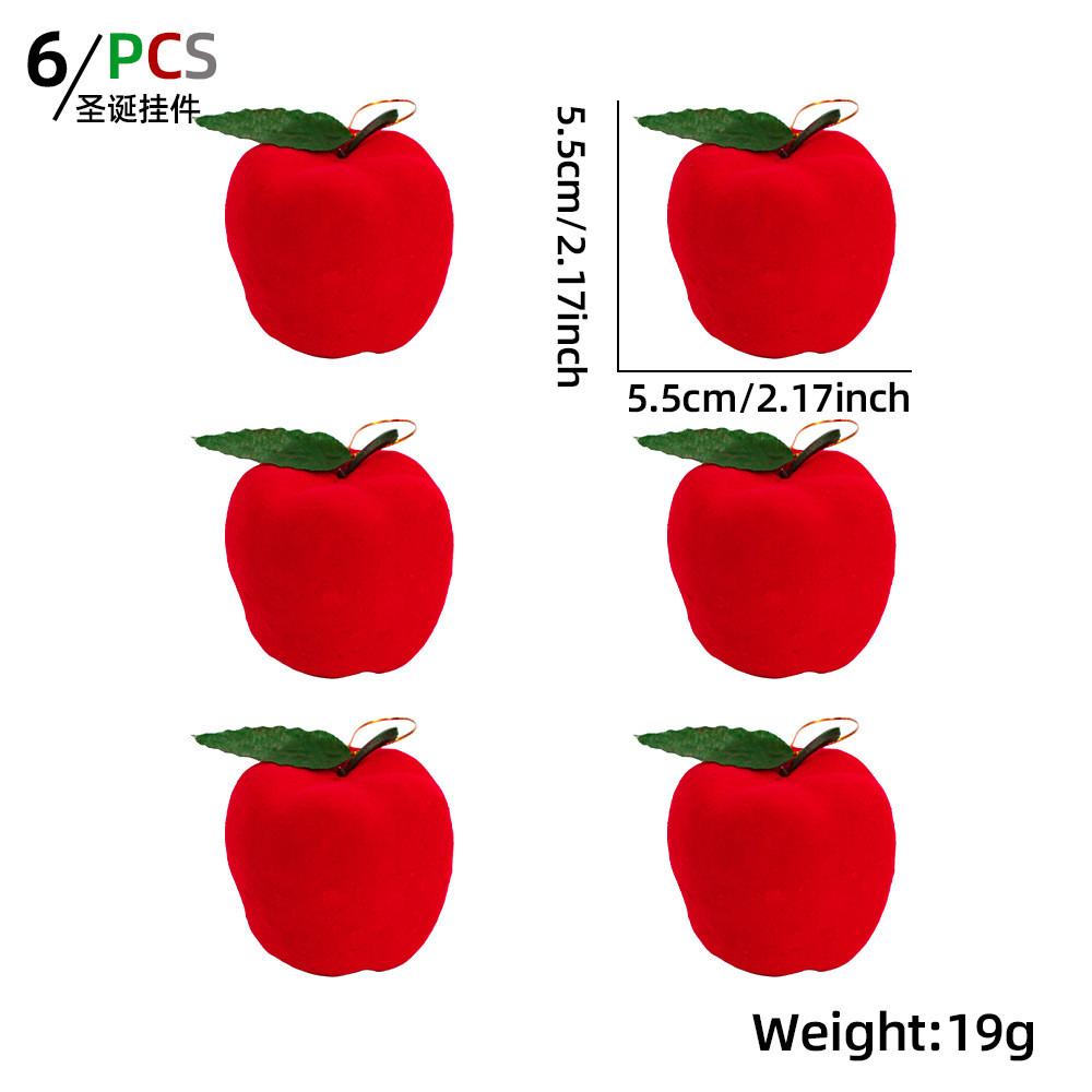 Очаровательный набор рождественских украшений в виде красных яблок разных размеров для праздничного декора 5.5CM Red Apple
