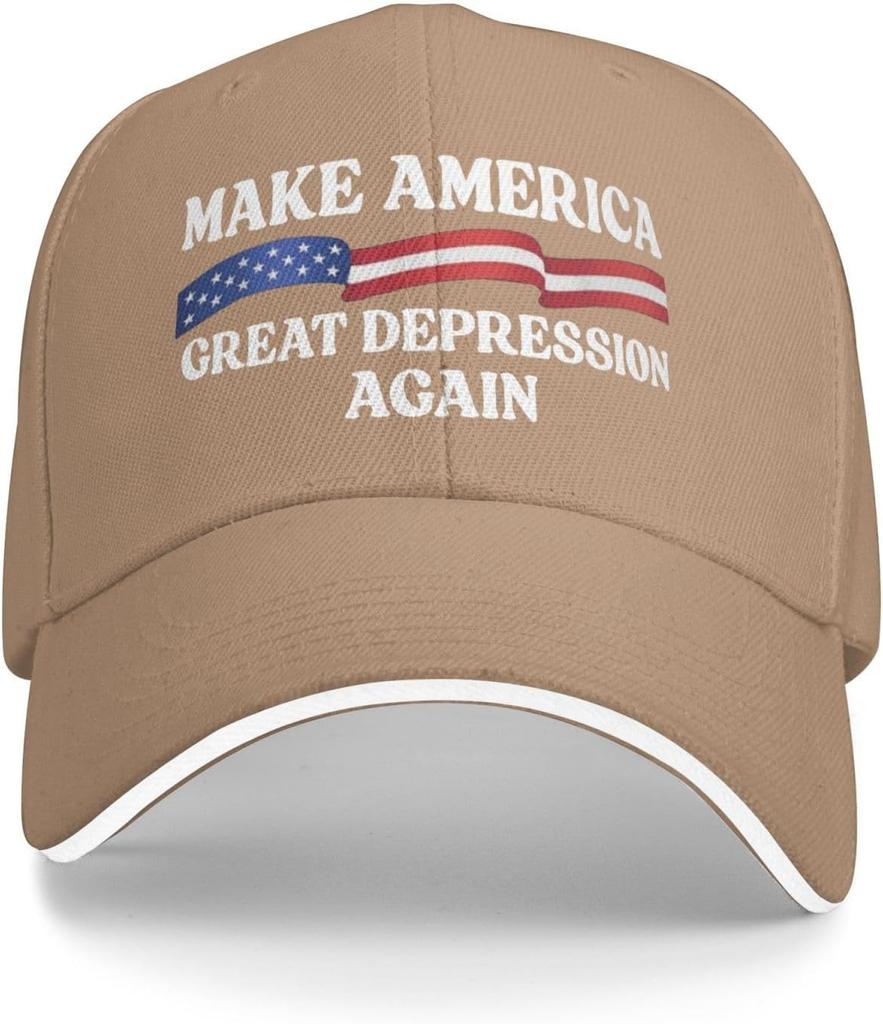 Make America Great Depression Again Polyester Baseball Cap Patriotic Political Unisex Outdoor Adjustable Hat