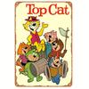 Top Cat Retro Metalowa Sztuka Ścienna Postacie z Kreskówek Blaszany Znak Wstępnie Wywiercony Odporny na Warunki Pogodowe Żelazna Tablica do Sypialni Baru dla Ma
