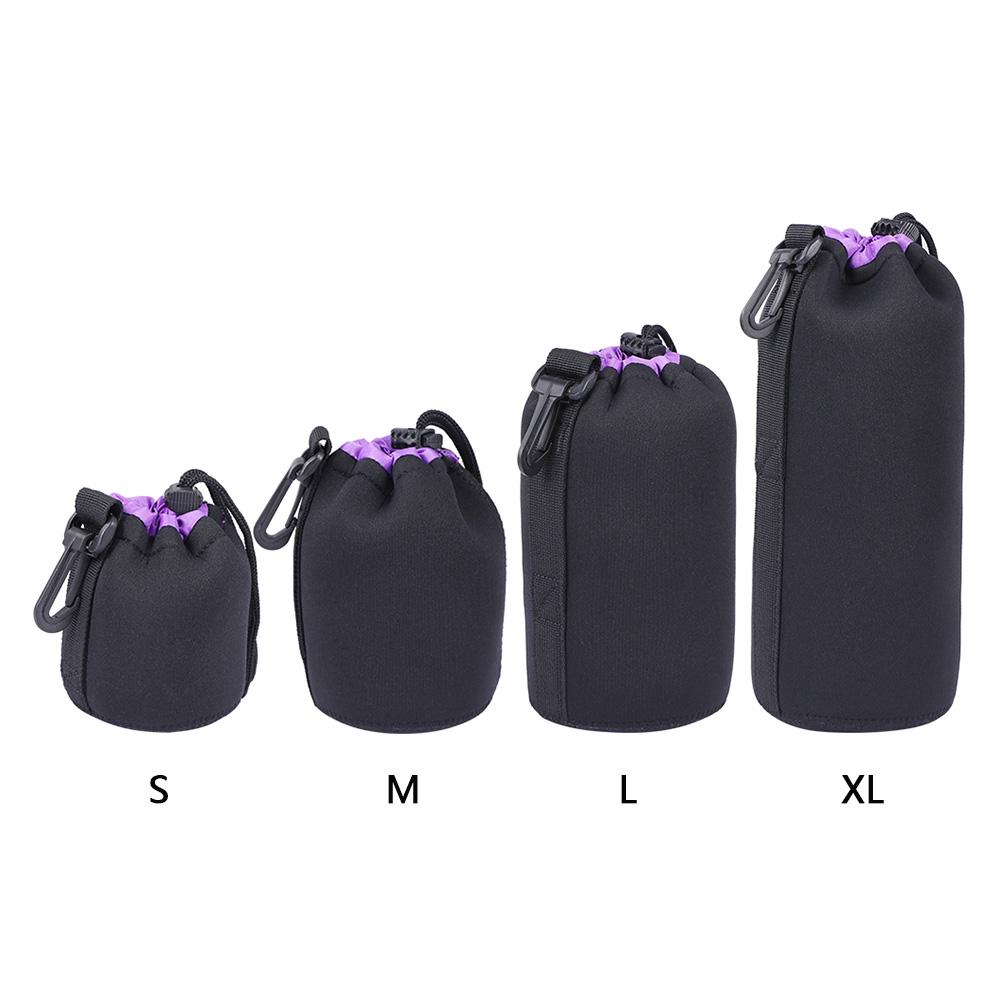 Neoprene SLR Camera Lens Pouch Case Drawstring Shockproof Soft Protective Bag