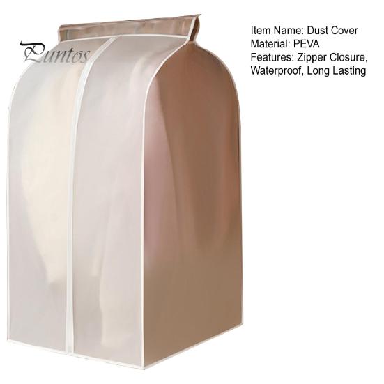 Îmbrăcăminte rezistentă la praf Husă supradimensionată Închidere cu fermoar Rochie translucidă Costum Capac de protecție pentru haină Geanta de depozitare agățată