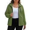 Women's Waterproof Windbreaker Jacket Hooded Outdoor Lightweight Zip Up Windproof Coat with Pockets for Hiking Camping