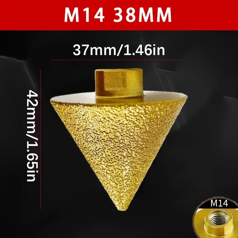 

1PC M14 threaded drilling zircon rounded corner chamfering punch, diameter 38 millimeters золотой