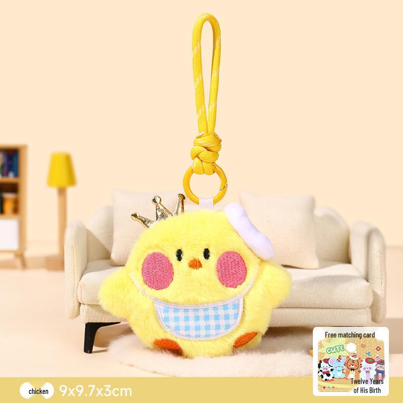 Twelve Zodiac Plush Animal Keychain: Cute Backpack Pendant Dolls
