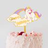Acrylic Cake Topper Happy Birthday Cake Decorations For Baby Shower Mermaid Unicorn Party Supplies Wedding Dessert